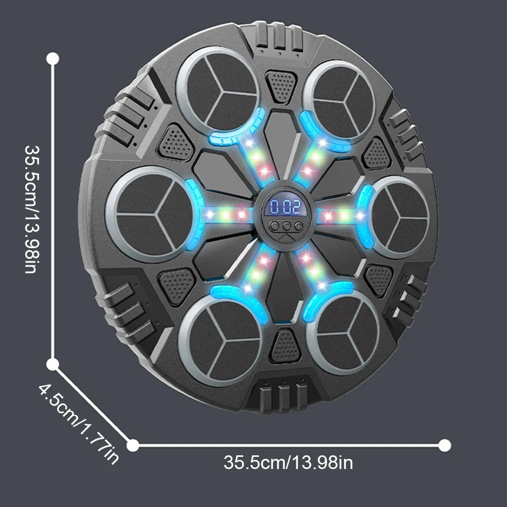 Music Boxing Machine Boxing Wall Target Adjustable Speed Smart Boxing Training Machine with Gloves USB Rechargeable for Home Gym