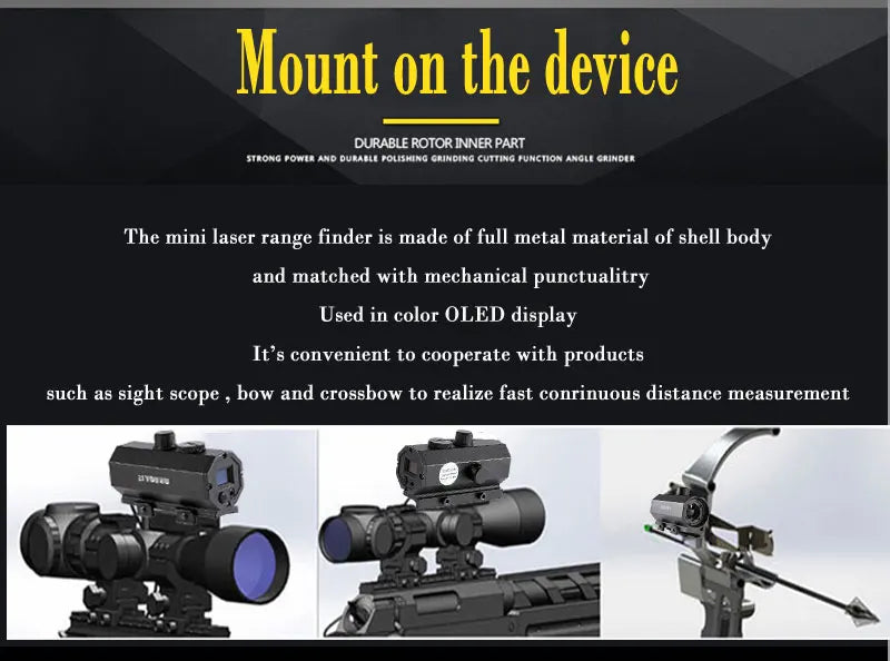 1200m Mini Laser Infrared Riflescope Rangefinder for Hunting Shooting Distance Angle Speed Measurer Tactical Rifle Scope Mounted