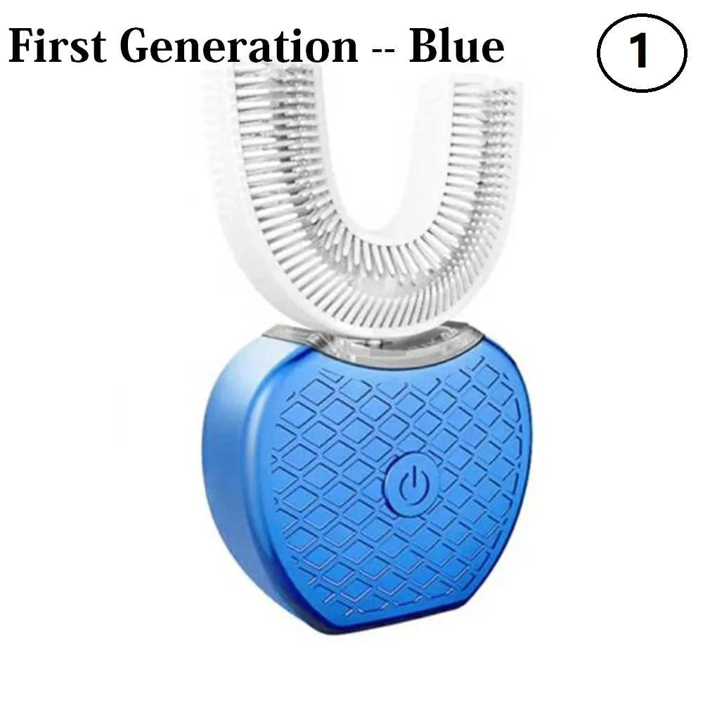 U Shape 360 Degree Automatic Lazy Sonic Electric Toothbrush Cold Blue Light Tooth Whitening Tool Ultrasonic Tooth Cleaner Brush