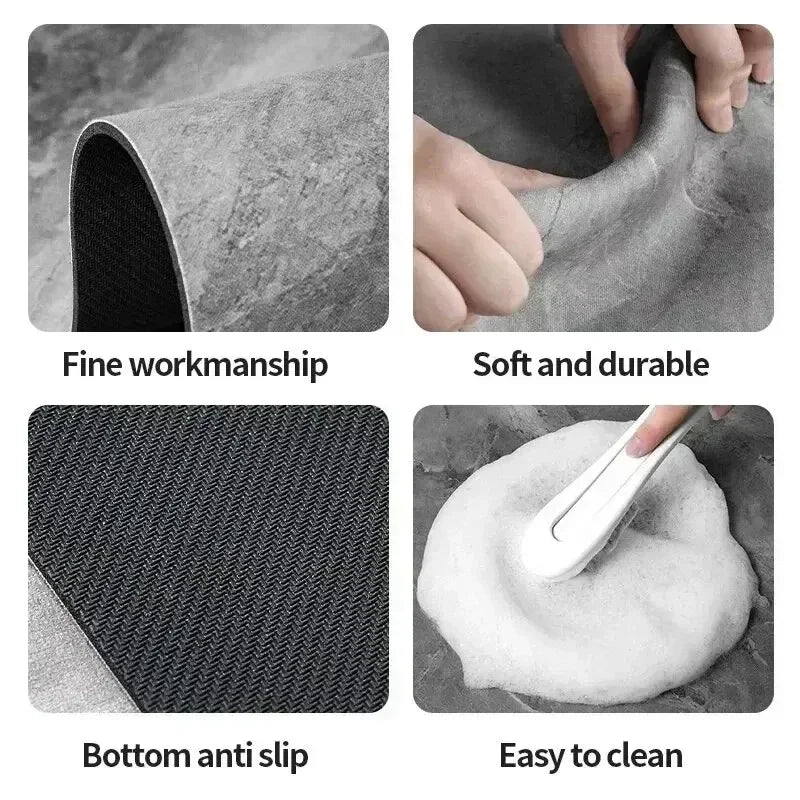 Bathroom Mats Diatomaceous Soft Mats Bathroom Quick Dry Water-absorbing Mats Toilet Non-slip Foot Mats Carpet Door Mats Bath Rug