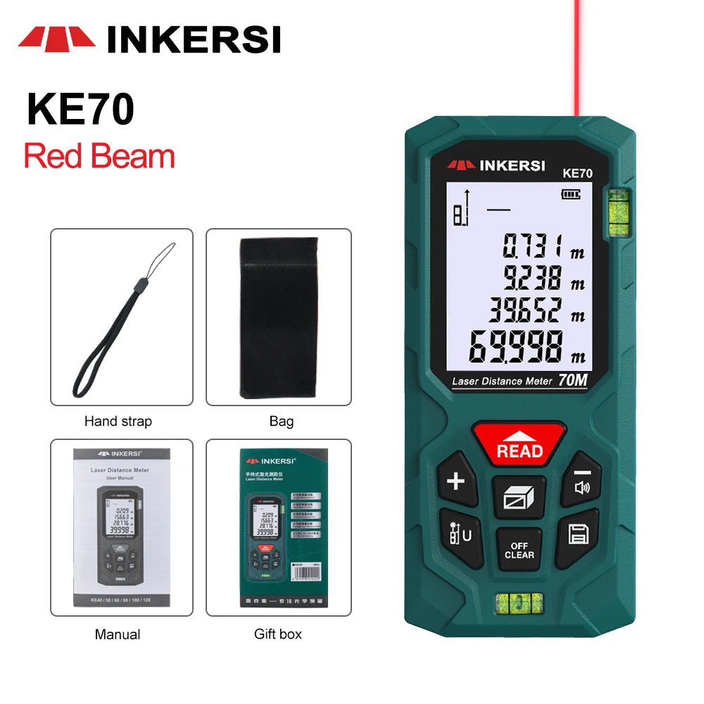 INKERSI Laser Rangefinder 120m 100m 70m 50m 40m Digital Laser Distance Meter laser Range Finder Tape Distance Measurer Tools