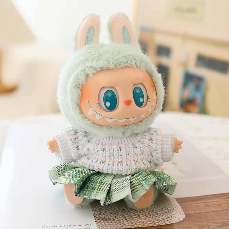 Cute Plush Doll'S Clothes Outfit Accessories for Korea Kpop Exo Labubu V1V2 Idol Dolls Sweater Short Skirt Macaron Clothing Gift