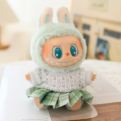 Cute Plush Doll'S Clothes Outfit Accessories for Korea Kpop Exo Labubu V1V2 Idol Dolls Sweater Short Skirt Macaron Clothing Gift