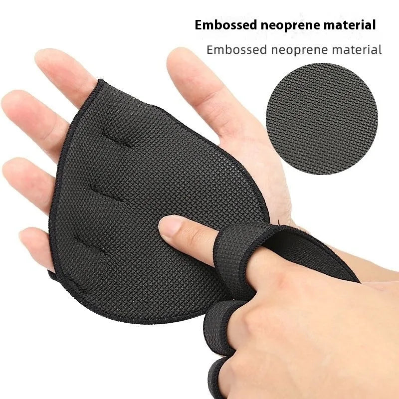 Anti-Slip Weightlifting Palm Glove Men Women Callus Hand Protector Gym Pull-Up Bar Dumbbell Sweat Absorb Non-Slip Grip Pain Blac