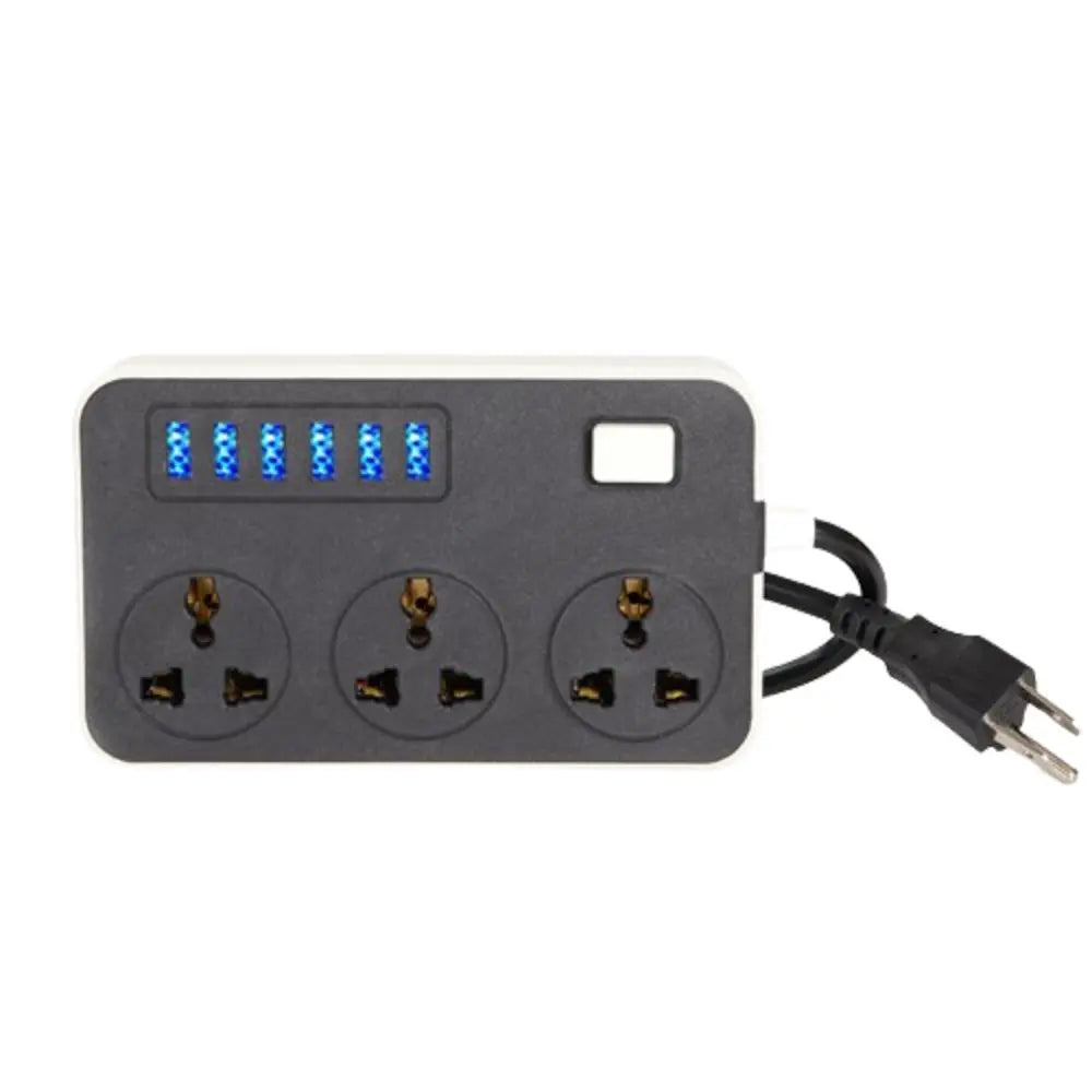 UK EU US Outlet Power Strip 2m Extension Cord 3-Outlets Extended USB Socket Power Button Safe Universal Plug Electrical Socket