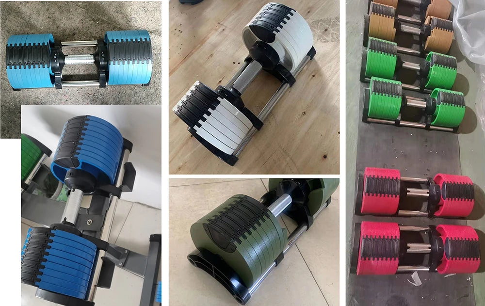 2024 New Arrivals Premium Quality 32kg 36kg 80lb 90lb 100lb 2kg Increments Adjustable Dumbbell with Bracket