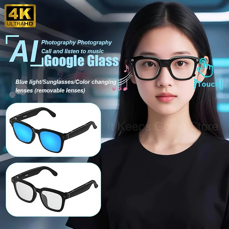 Smart AI Glasses 800W Pixel G300  AI Shooting Camera HD Photo Video Voice Call Translation Waterproof Bluetooth Glasses Devices