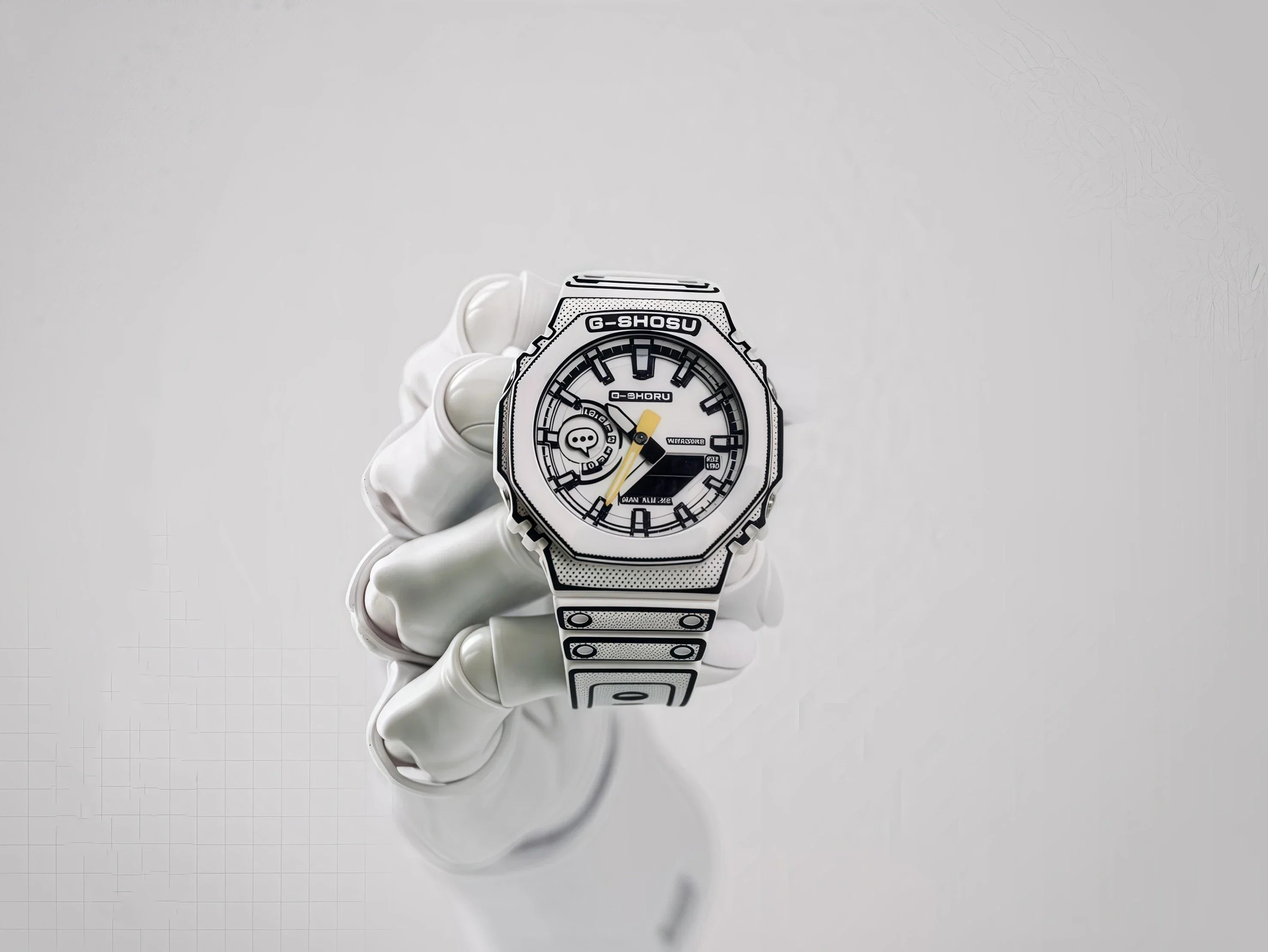 Comic Sport Electronic Unisex Watch LED World Time Automatic Hand Lift Light Dual Display