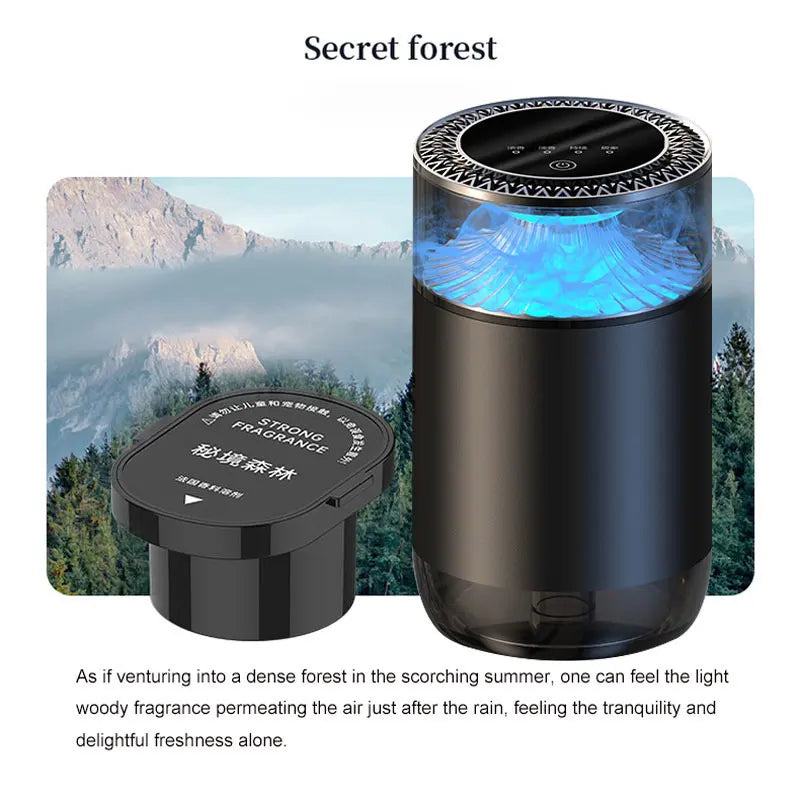 Smart Car Air Freshener Fragrance Mist Diffuser Ambient Light Interior Odor Remove 5 Scent Car Aromatherapy Refill Kit Good Smel