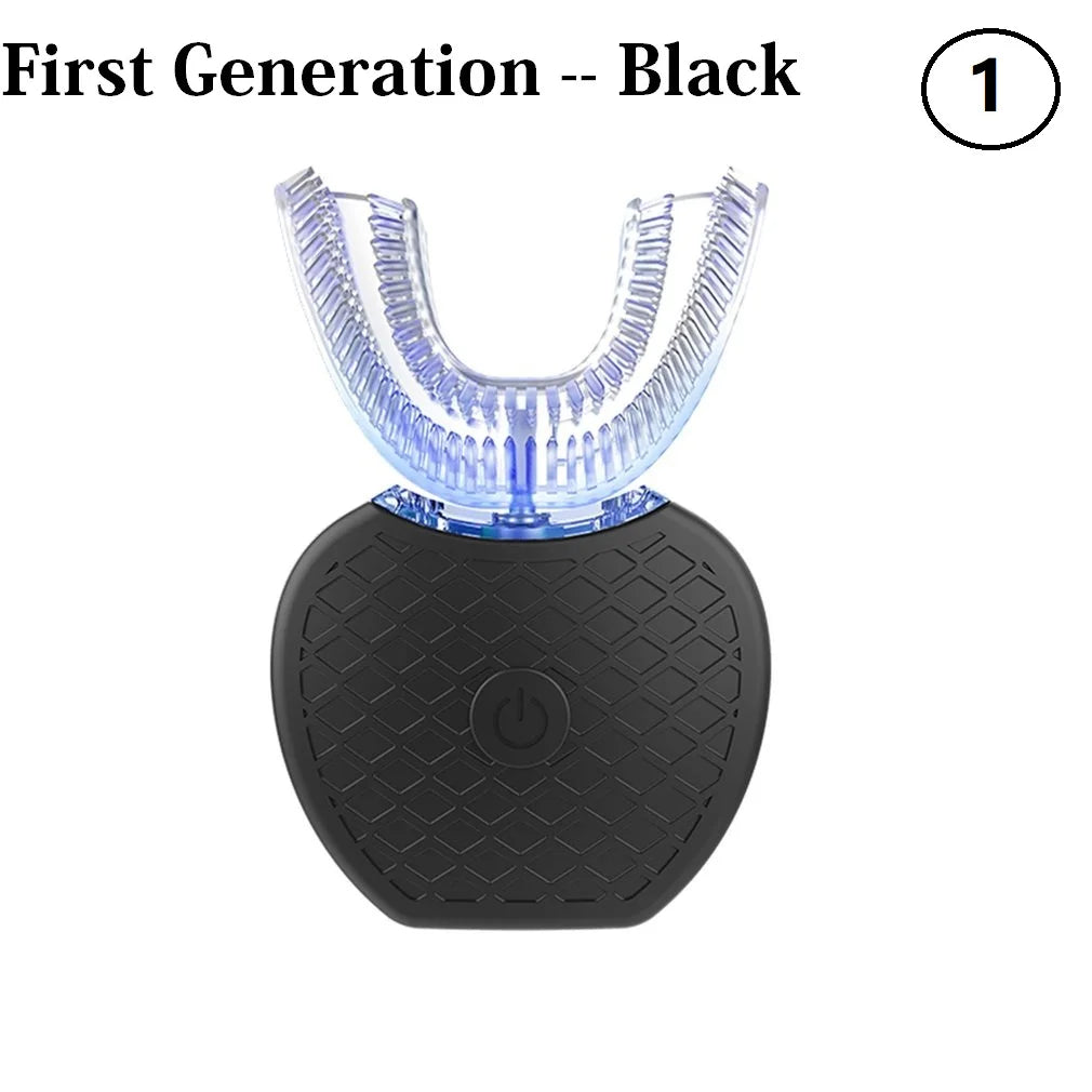 U Shape 360 Degree Automatic Lazy Sonic Electric Toothbrush Cold Blue Light Tooth Whitening Tool Ultrasonic Tooth Cleaner Brush