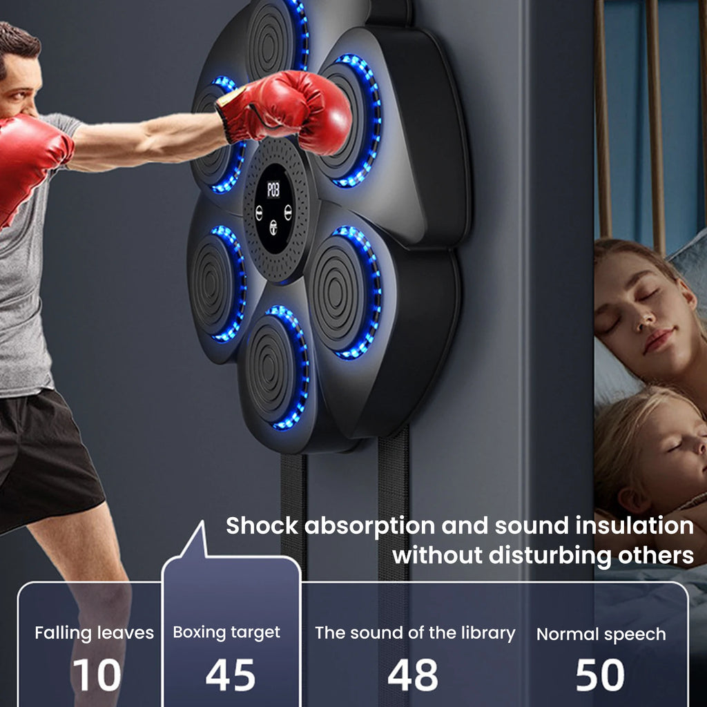 Smart Music Boxing Machine Bluetooth Wall Mounted Music Boxing Trainer Gym Home Electronic Boxing Target Punching Equipment