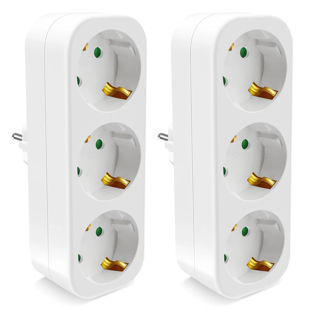EU Electrical Socket 3 Outlets European Standard Adapter Expansion Power Socket 2Pin Plug Extension AC Converter Adaptor home