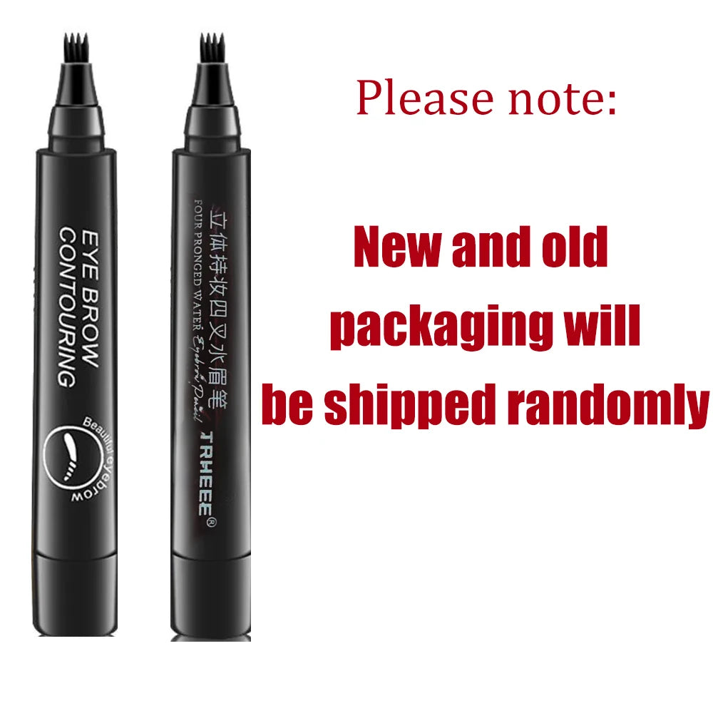 5 Colors Microblading Eyebrow Pen Waterproof Liquid Eyebrow Pencil Long Lasting Eyebrow Pen 4 Points Eye Brow Pen Cosmetics