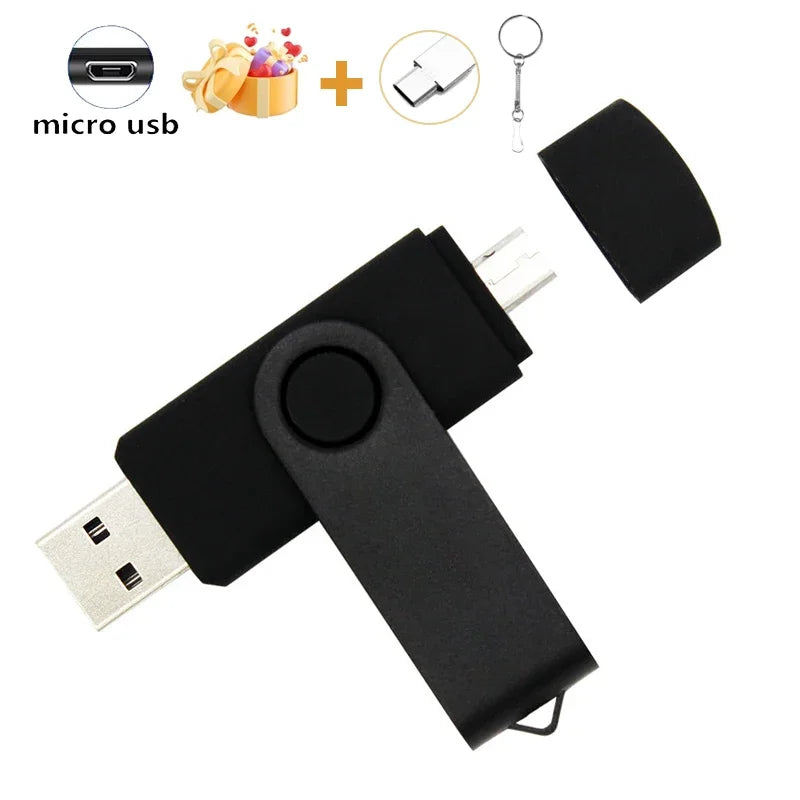 JASTER OTG 2 in 1 USB Flash Drive Pen Drive 128GB 64GB 32GB 16GB External Storage Frosted Double Application Micro USB Stick