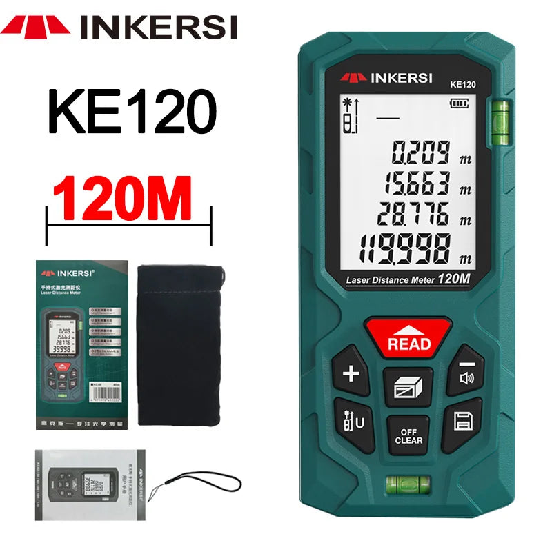 INKERSI Laser Rangefinder Digital Tape Measure 40M/70M/120m High Precision Laser Distance Meter Digital Roulette Range Finder