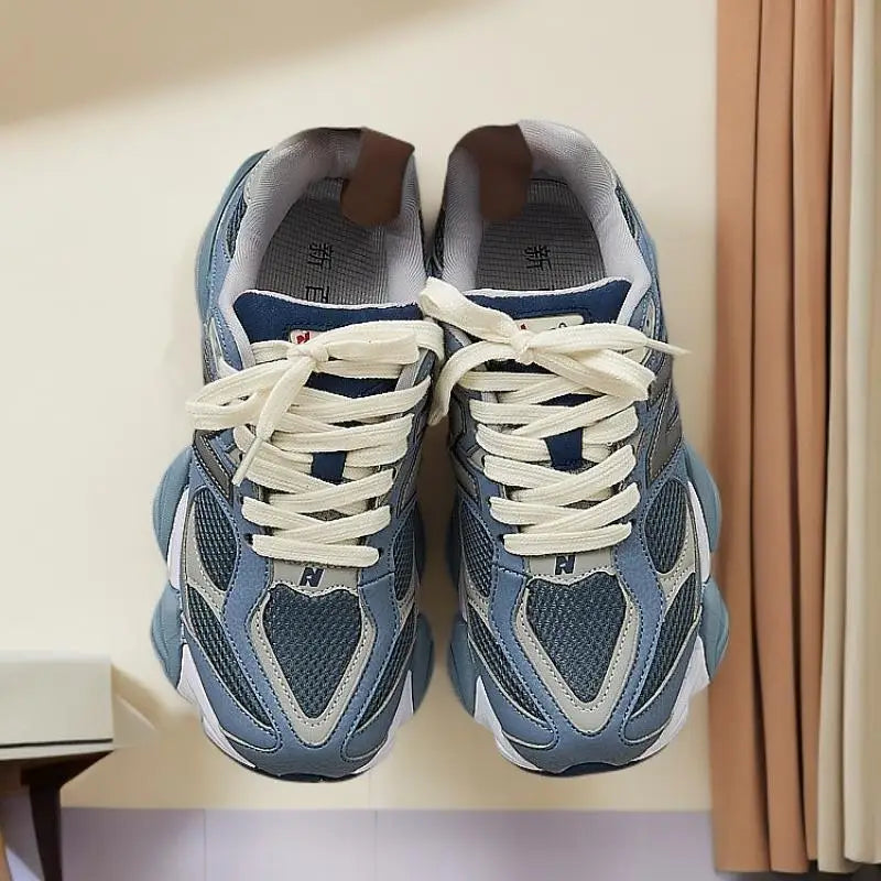 New series of dad shoes, retro distressed, dark  gray, height increasing, men's and women's running shoes