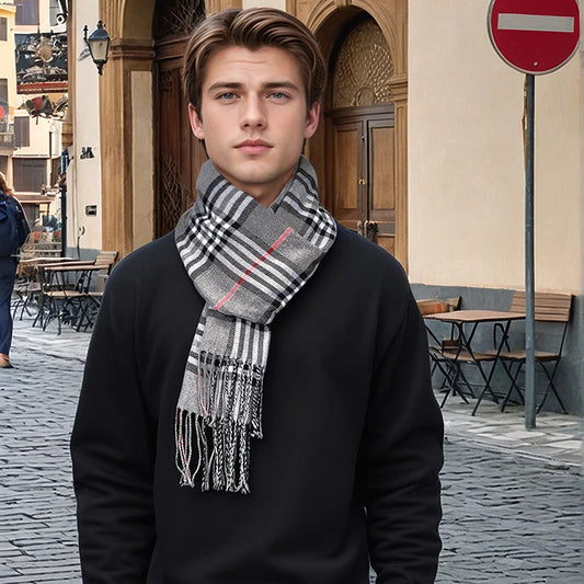 2024 Cashmere Scarf Plaid Tassel Shawl Man Stripe Pashmina Warm Blanket Winter Scarf Outdoor Neckscarf High Quality Scarf Stoles