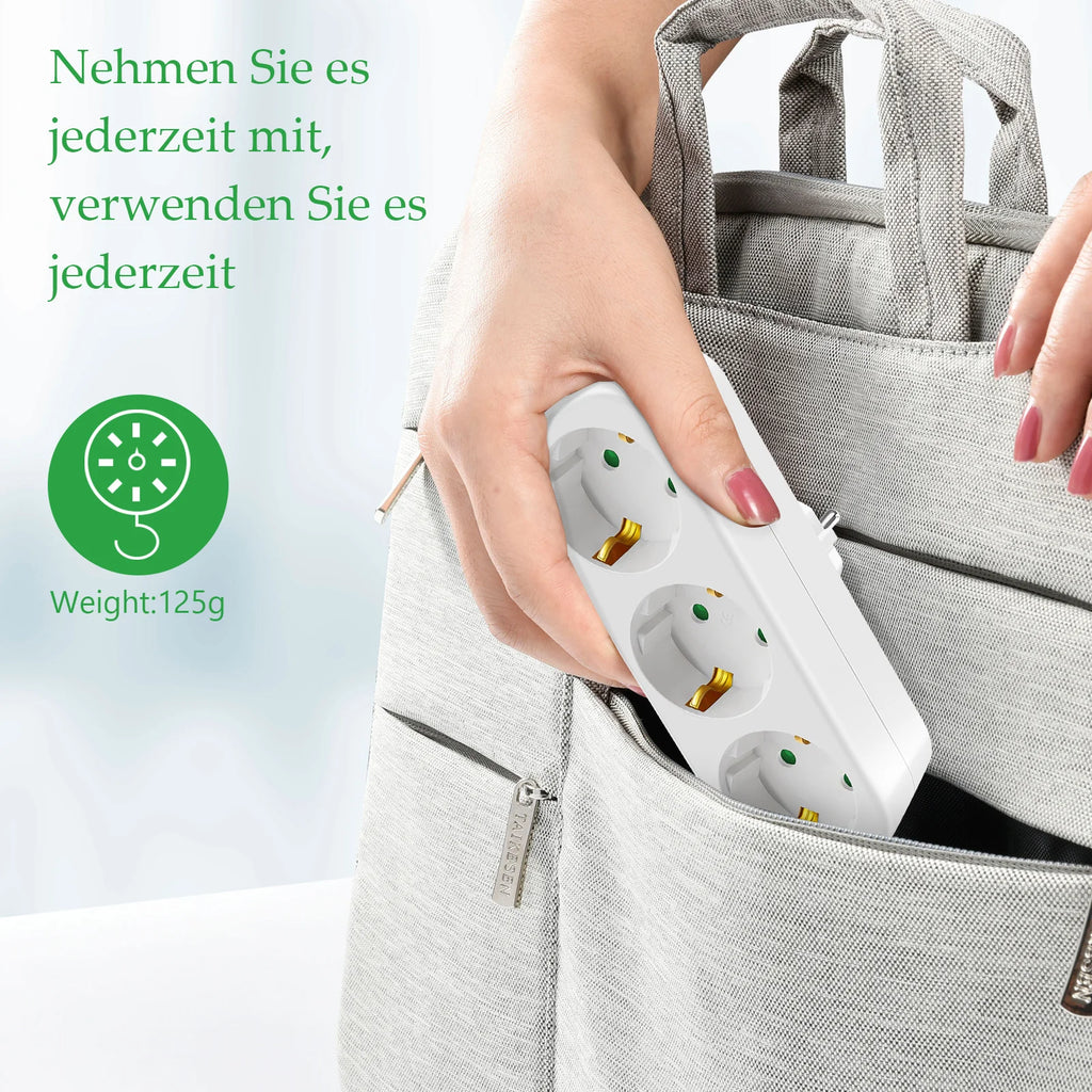 EU Electrical Socket 3 Outlets European Standard Adapter Expansion Power Socket 2Pin Plug Extension AC Converter Adaptor home