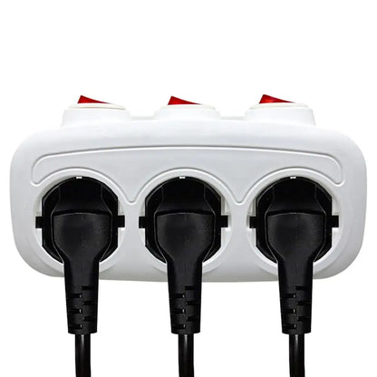 1To3 EU Extension Socket With Switch ON/OFF Electrical Plug European Standard Russia Spain Ukraine Korea Power Converter Socket