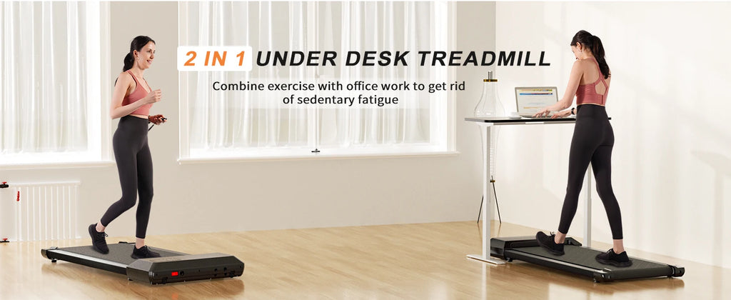 2in1 Walking Pad Mini Treadmill Portable for Home&Office Under Desk LCD Screen Max 250lbs Quiet Treadmills Exercise Machine