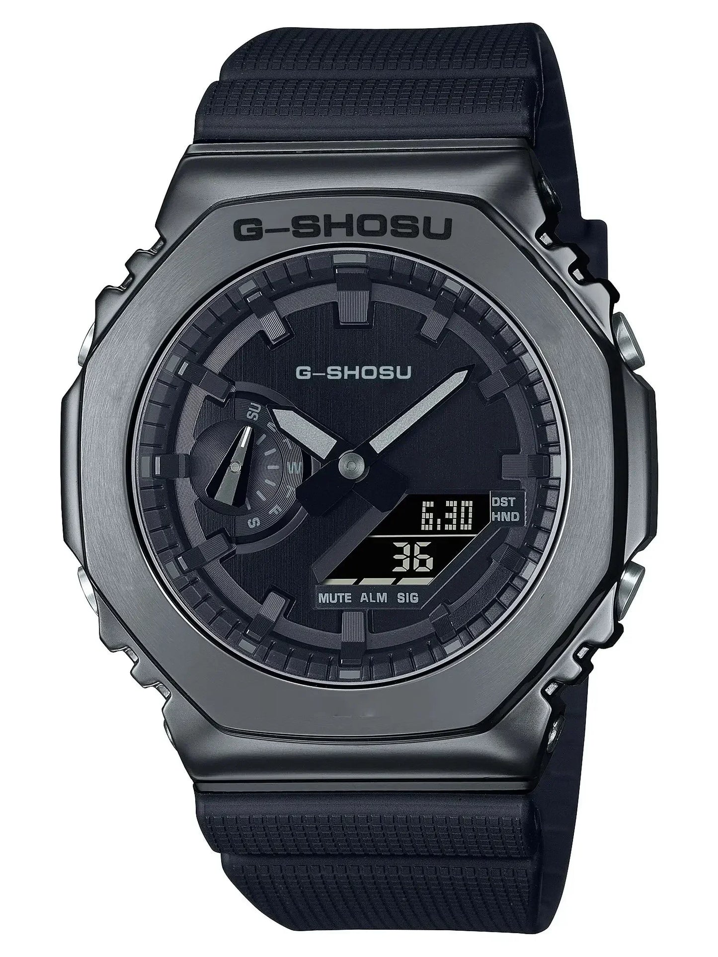Unisex Sports Electronic Watch Alloy Dial World Time Full Function LED Dual Display Auto Light Shockproof