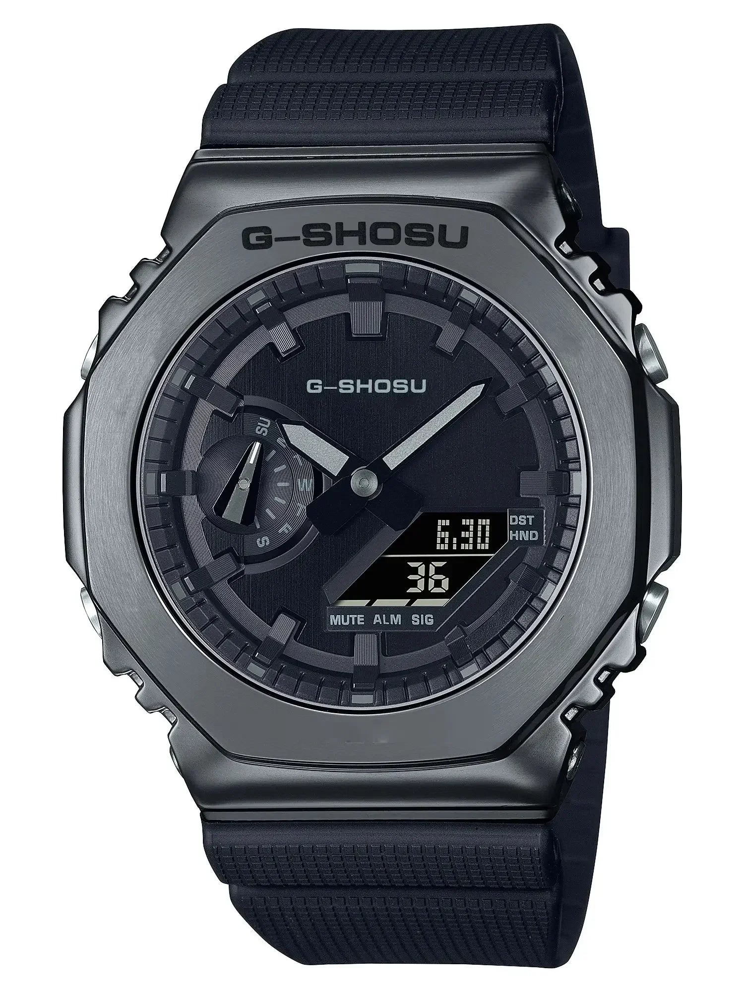 Unisex Sports Electronic Watch Alloy Dial World Time Full Function LED Dual Display Auto Light Shockproof