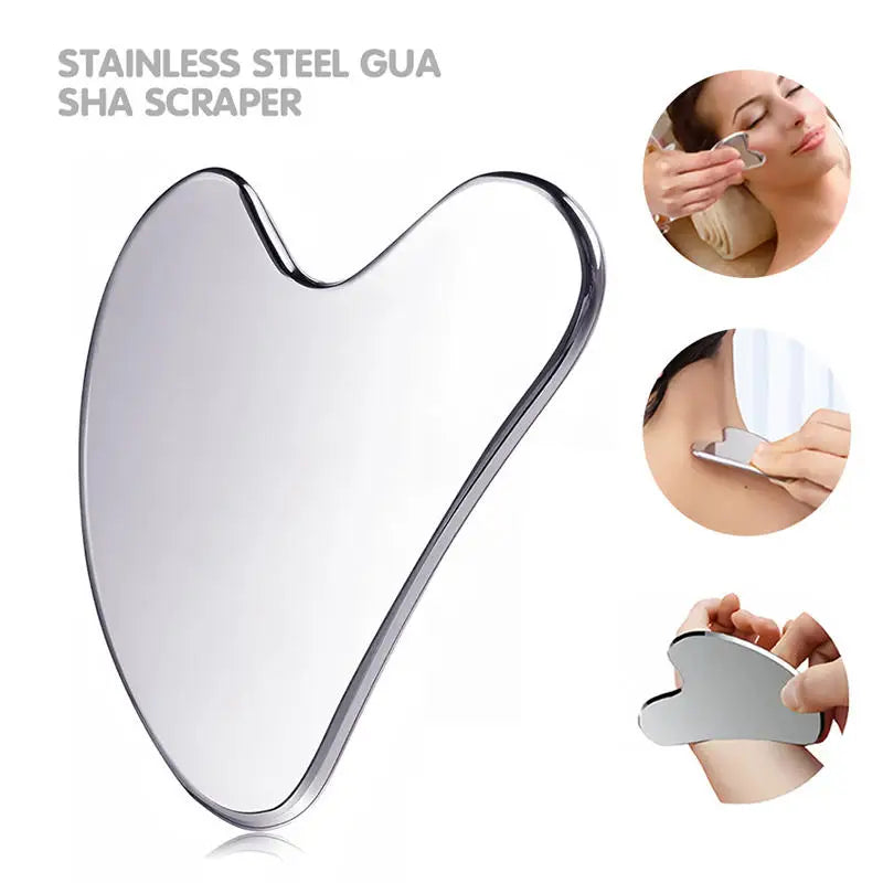 Gua Sha Board Guasha Massage for Face Stainless Steel Body Massager Facial Scraping Plate SPA  Guasha Scraper for Neck Back