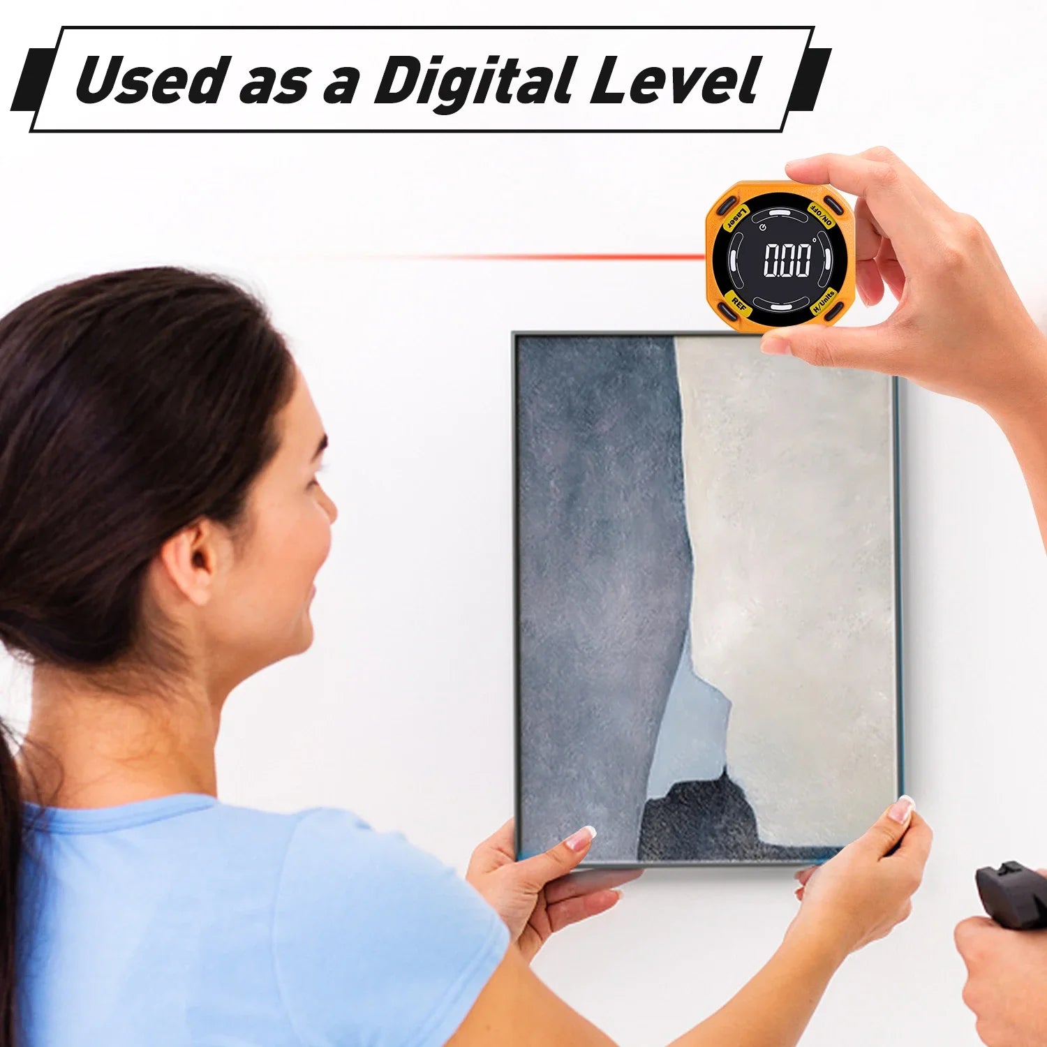 RZ Digital Inclinometer Laser Angle Finder  3-in-1 Line Protractor 4X90 Degree