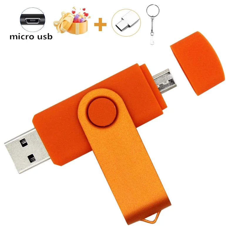 JASTER OTG 2 in 1 USB Flash Drive Pen Drive 128GB 64GB 32GB 16GB External Storage Frosted Double Application Micro USB Stick