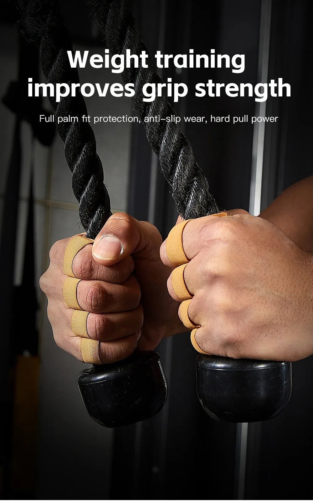 1Pair Leather Weight Lifting Training Gloves Palm Protection Breathable Gym Gloves Grips Anti-Skid Thicken