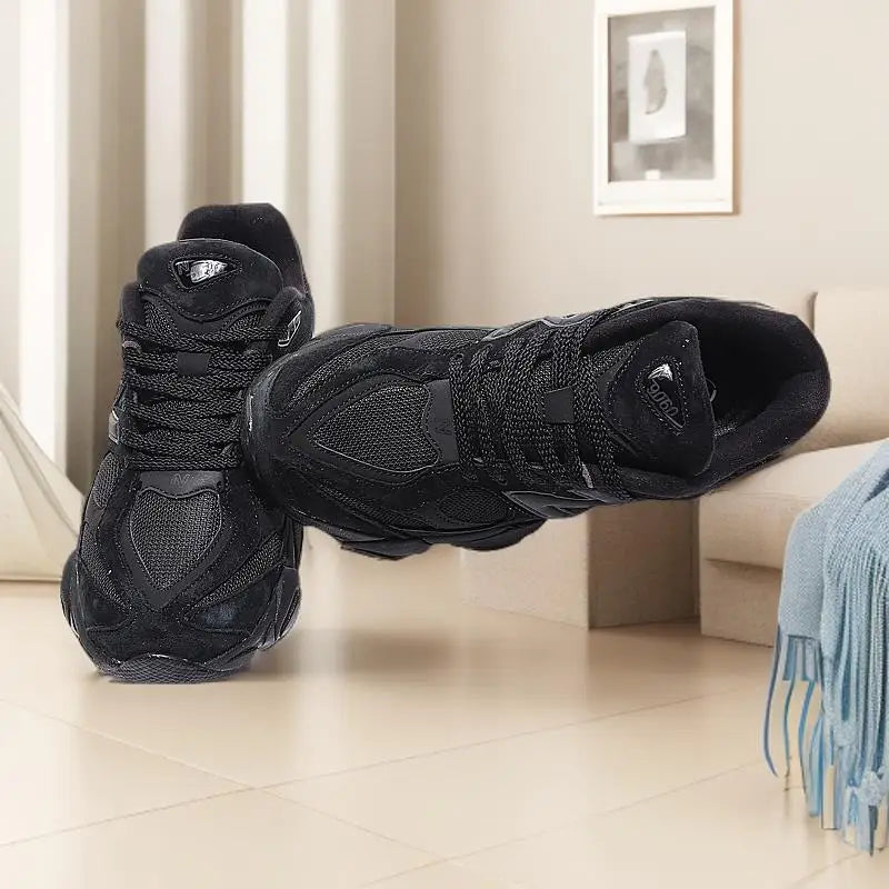 New series of dad shoes, retro distressed, dark  gray, height increasing, men's and women's running shoes