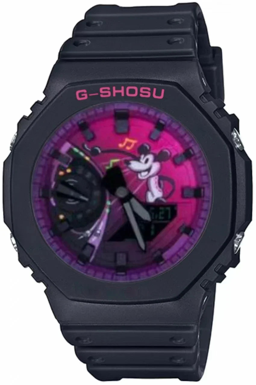 Unisex Electronic Digital Watch LED Dual Display World Time Rubber Strap Full Function Oak Series