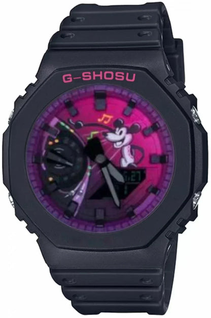 Unisex Electronic Digital Watch LED Dual Display World Time Rubber Strap Full Function Oak Series