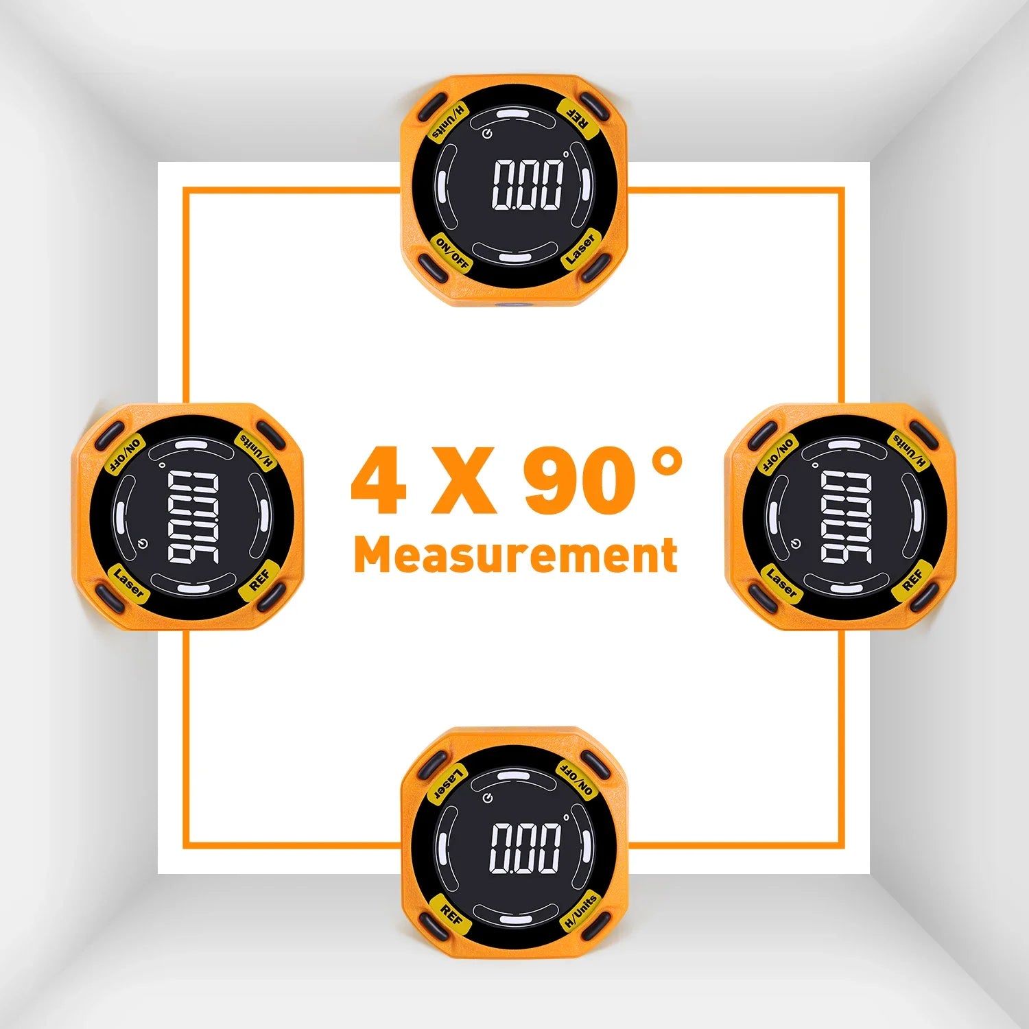 RZ Digital Inclinometer Laser Angle Finder  3-in-1 Line Protractor 4X90 Degree