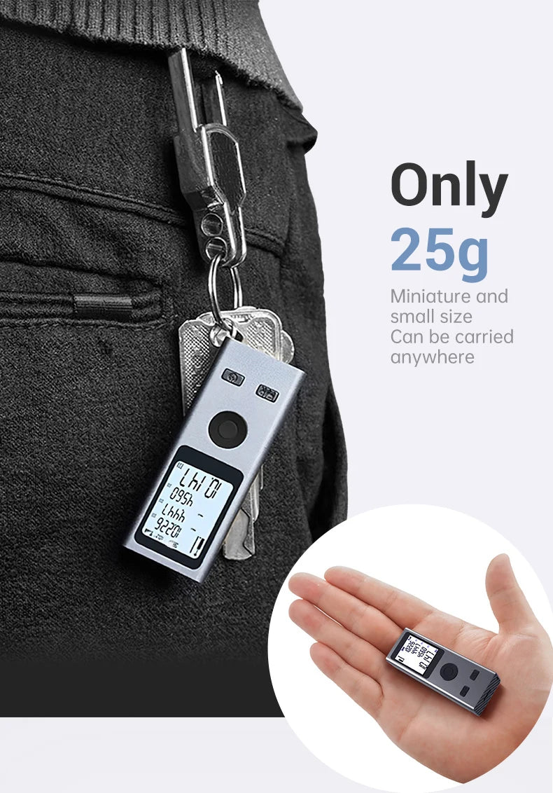Mini Laser Rangefinder 30M High Precision Measurement Laser Distance 24g USB Rechargeable Handheld Distance Meter Smart Portable