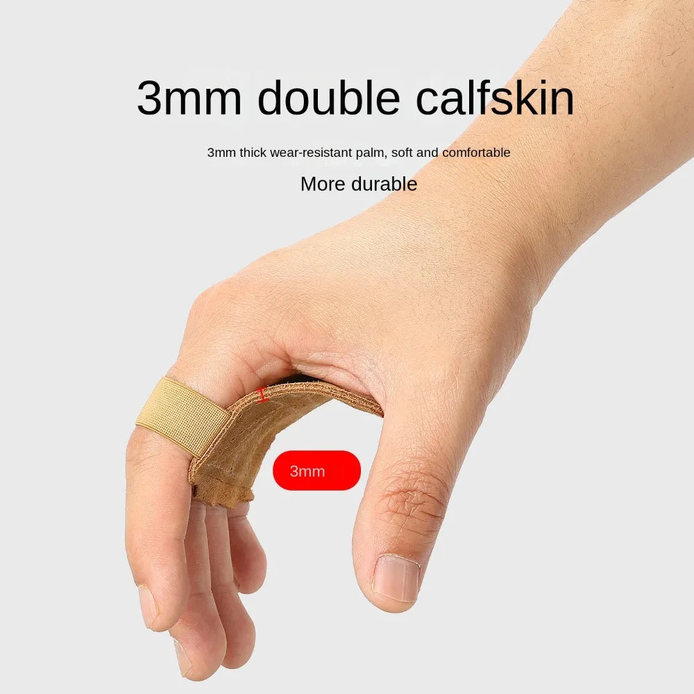 1Pair Leather Weight Lifting Training Gloves Palm Protection Breathable Gym Gloves Grips Anti-Skid Thicken