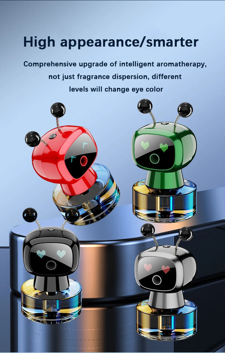 Smart Car Air Freshener AI Rechargeable Car Aroma Diffuser Smart eyes 4 Levels of Adjustable Intelligent Car Diffuser Gift