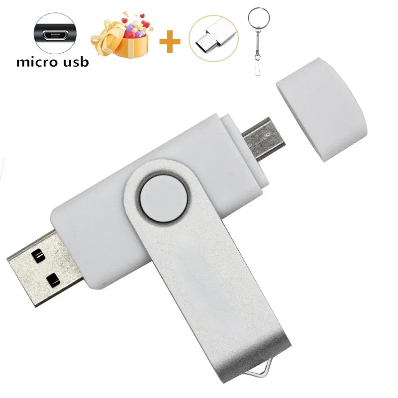JASTER OTG 2 in 1 USB Flash Drive Pen Drive 128GB 64GB 32GB 16GB External Storage Frosted Double Application Micro USB Stick