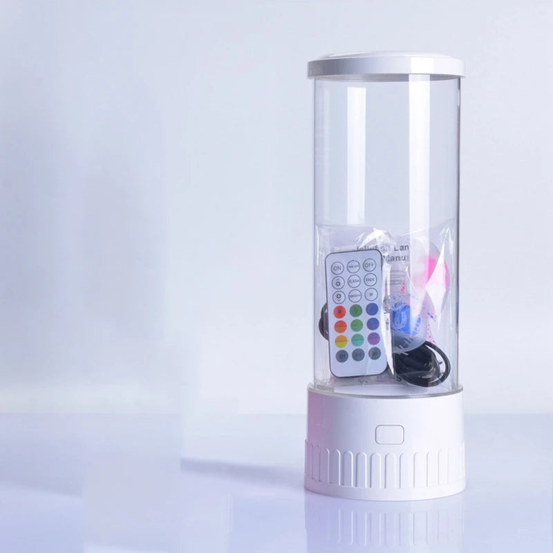 ABKJ-Jellyfish Lamp Aquarium Ocean Night Lights 7Colors LED Jellyfish Mood Lights With For Home Bedroom Desktop Decoration