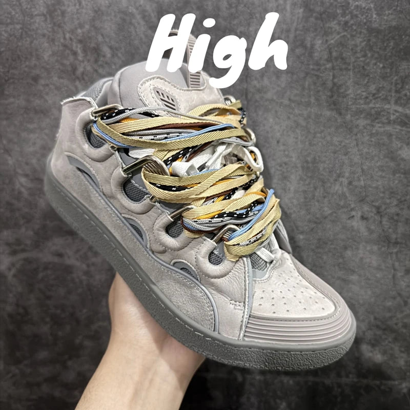 Men's Women's sports shoes Casual Shoes Colorful shoelace Matching Splicing color design Thick tongue Fashion Shoes Luxury