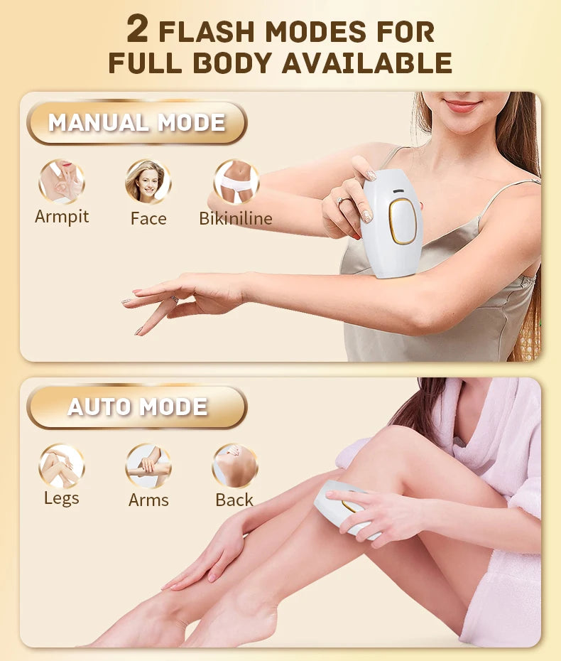 Swoson Professional Permanent Laser Depilator Body Bikini IPL Hair Removal Handset Home Use For Women and Men
