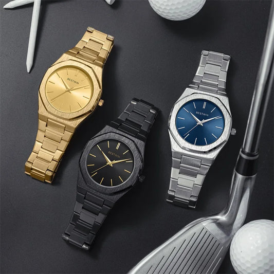Quartz Watch For Men Original Top Brand All Black Stainless Steel Men's Wristwatch Classic Business Waterproof Japan Movement