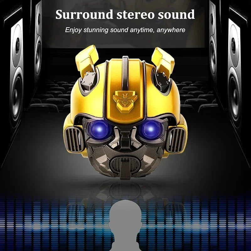 Transformers Speakers Bumblebee Head Bluetooth Speakerdual Speakersled Light Heavy Basssuitable Radio Bumblebee Ornament
