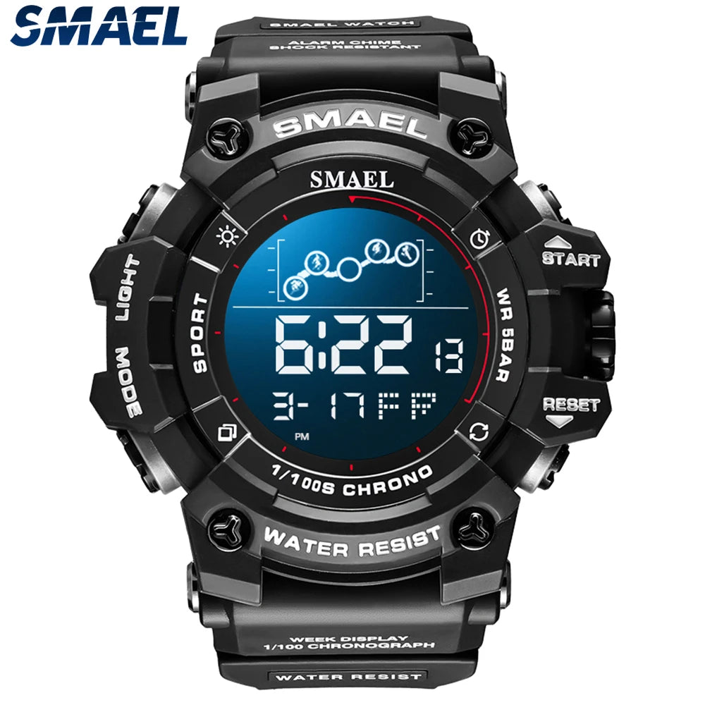 SAMEL Men Digital Watch Sport Shock Military Watches Waterproof Tactical Electronic Wristwatch Green Male Large Face Sport Clock