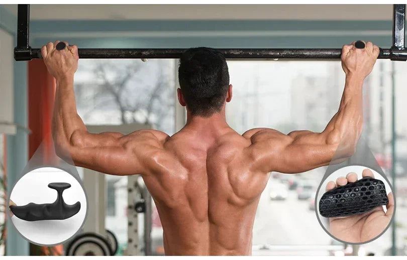 2 Pcs Fitness Gloves Grip Enhancer Silicone Four Hole Grip Cross Training Palm Handshake Manual Protection Gymnastics Exercise