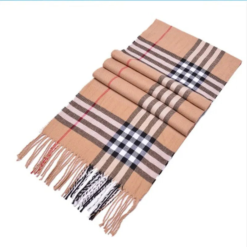 180cm Imitation Cashmere Warm Scarf for Women, Winter Men Shawl,Imitation Cashmere Plaid Scarf Female,lusuge scarf