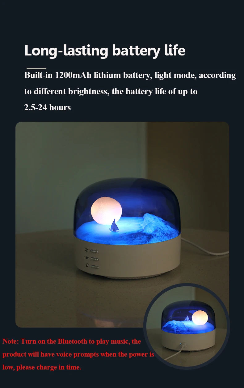 Mini Portable Bluetooth Speaker Ambient Light High Quality Sound Bluetooth Music Box with Dimming Soft Light Wireless Music Play