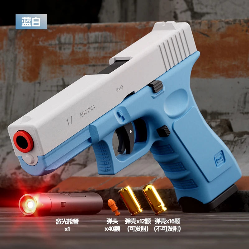 Dual-mode Airsoft Soft Bullet Toy Gun Automatic Shell Ejection G17 Pistol Laser Version Radish Gun CS Shooting Weapons for Kids