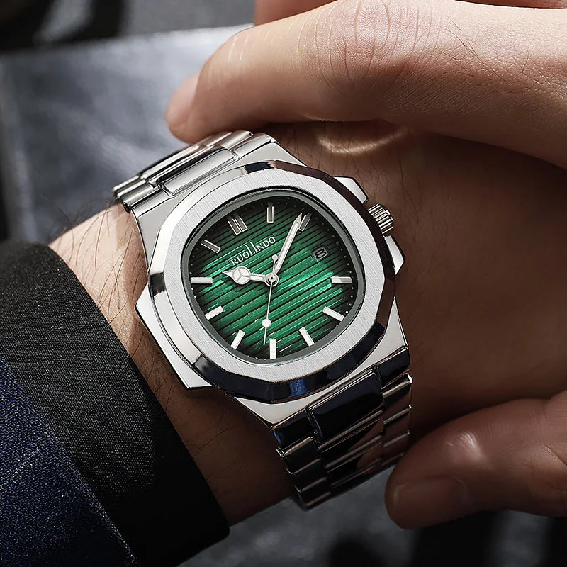 Luxury Watch Business 50 ATM Waterproof Male Clock Luminous Date Stainless Steel Square Quartz Men Watches reloj hombre 2025 New