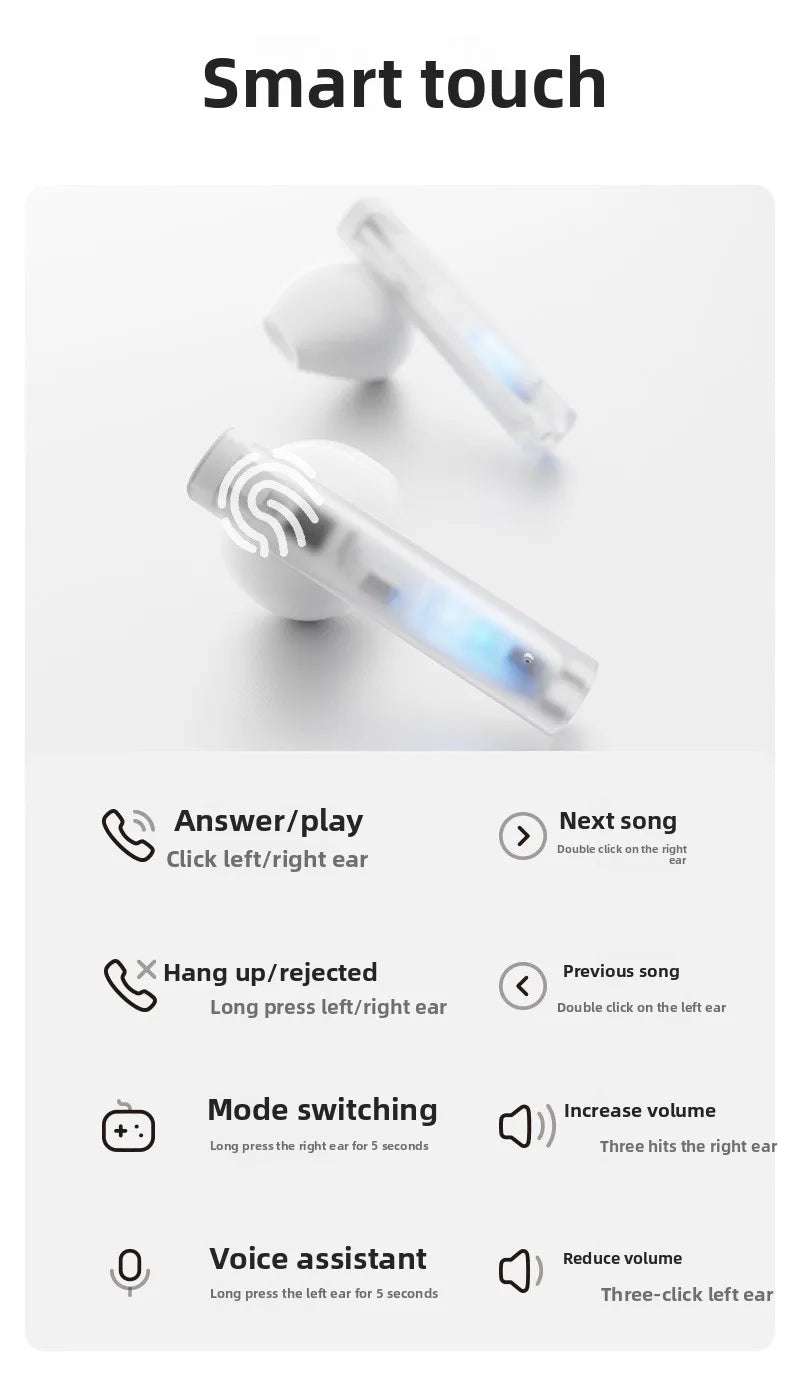 Luminous quicksand e-sports in-ear active noise reduction bluetooth headset high sound quality long battery life true wireless